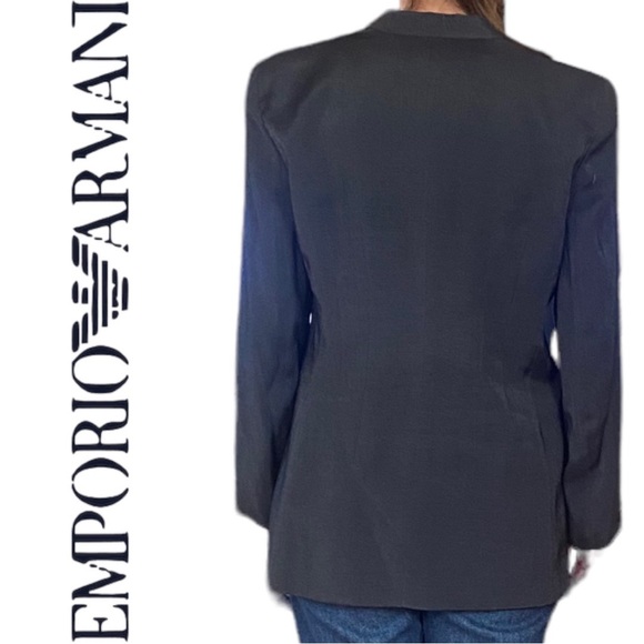 Emporio Armani Blazer Shiny Black Colour 
Size 48 Italian (Sz 12 USA) - Picture 6 of 12
